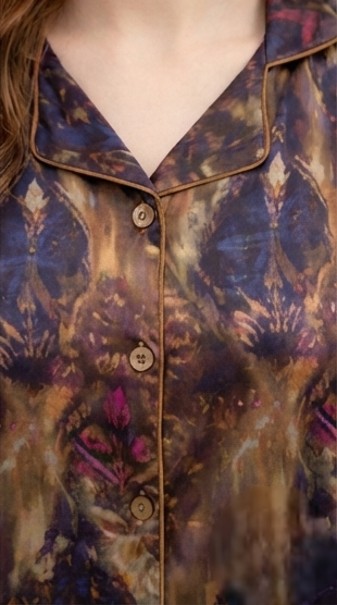 SATIN PRINTED FULL SLEEVE NIGHT SUIT