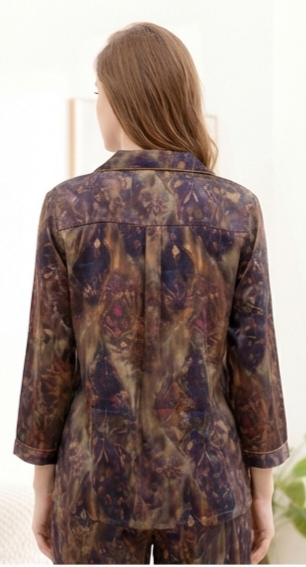 SATIN PRINTED FULL SLEEVE NIGHT SUIT