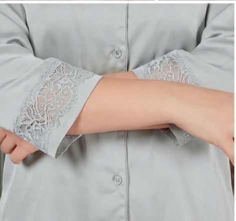 ARMANI PLAIN SATIN FULL SLEEVE NIGHT SUIT