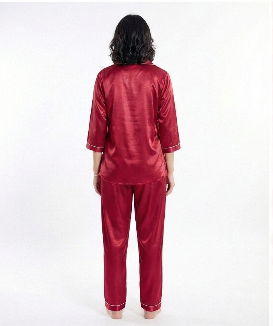 SATIN PLAIN NIGHT SUIT